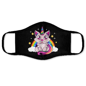 Discover Cute & Funny Unicorn Cat Rainbow Kitty Magical Face Masks