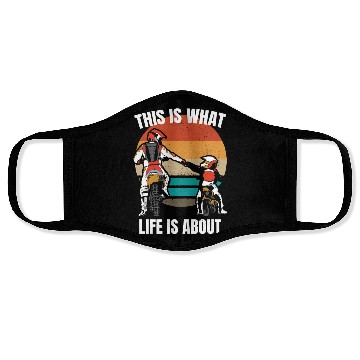 Discover Dirt Bike Gift Saying Father & Son Bike Racing Face Masks