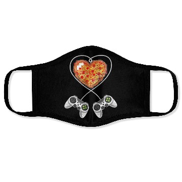 Discover Pizza Is My Video Game Controller Heart Valentines Face Masks
