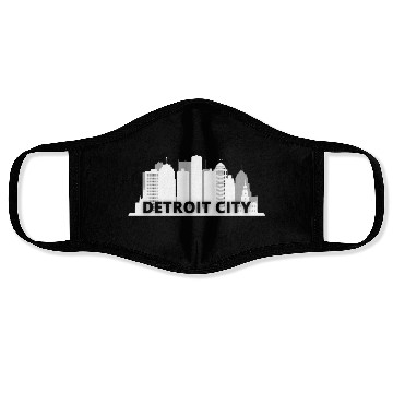 Discover Detroit City Skyscraper Skyline Face Masks