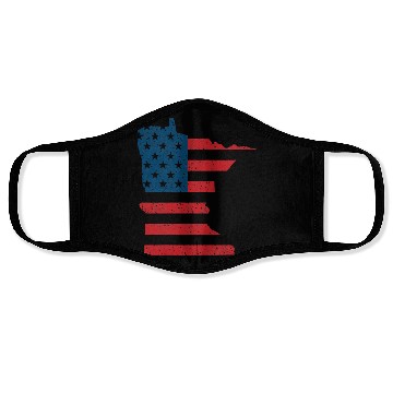 Discover Minnesota Vintage American Flag USA Patriotic Face Masks