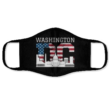 Discover Washington Dc Capitol Hill Usa Flag Souvenir Gift Face Masks