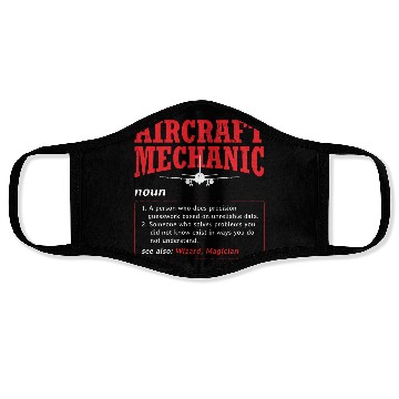 Discover Mechanic Aircraft Aircraft Mechanic Face Masks