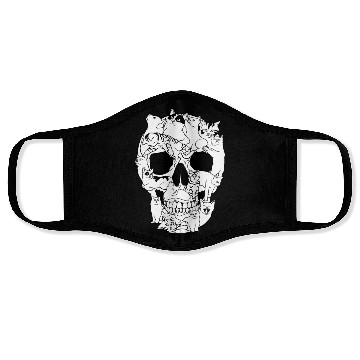 Discover Cat Skull Kitty Skeleton Grunge Style Funny Cat Bo Face Masks