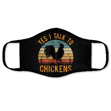 Discover Yes I Talk To Chickens Funny Chicken Farm Farmer Face Masks