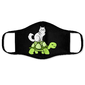 Discover Cat Riding Turtle for Turtle Theme Fan Face Masks