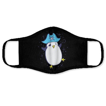 Discover Pirate penguin with pirate hat and eye patch Face Masks