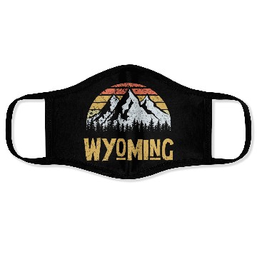 Discover Vintage Retro Wy Wyoming Us Mountain State Face Masks