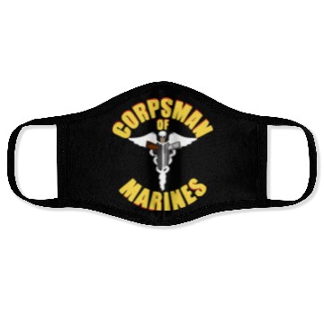 Discover Us Navy Corpsman 8404 Fmf Veteran Front & Back Des Face Masks