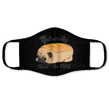 Discover GLUTEN FREE CUTE PUG BREAD Face Masks