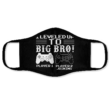 Discover I Level Up To Big Bro Gamer Brother Face Masks