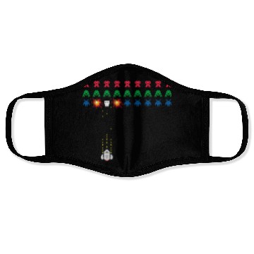 Discover Space Invader 8 bits old school game Face Masks