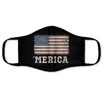 Discover Merica Vintage Usa Flag Face Masks