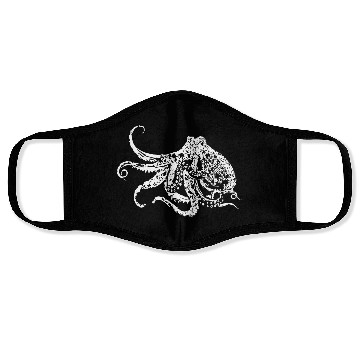 Discover octopus white Face Masks