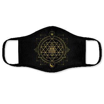 Discover Sri Yantra Geometry Chakra Sun and Moon Face Masks
