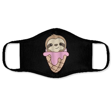 Discover Sloth Pink Ice Cream Waffle Cute Animals For Kids Face Masks