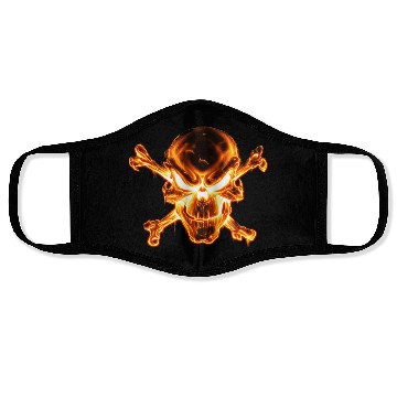 Discover flaming skull Face Masks