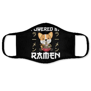 Discover Corgi Powered By Ramen Cute Kawaii Noodle Dogs Face Masks