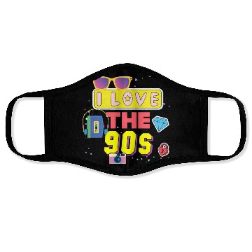 Discover I Love The 90s Vintage 1990s Men Women 90's Face Masks