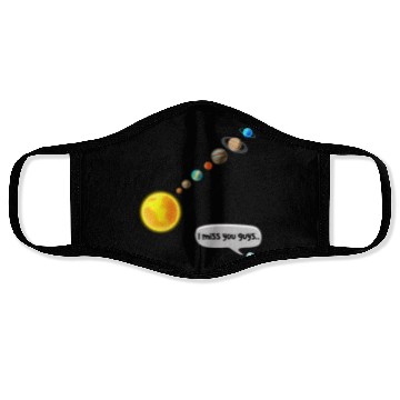 Discover Funny Pluto and Solar System Space Science Gift Face Masks