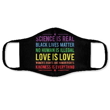 Discover Kindness is EVERYTHING Science is Real Face Masks