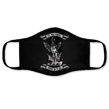 Discover Archangel Saint Michael Protect Us Defend Us Face Masks