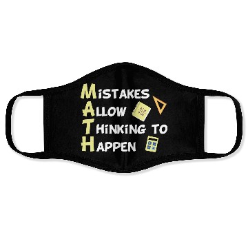 Discover Mistakes Allow Thinking To Happen Funny Math Face Masks