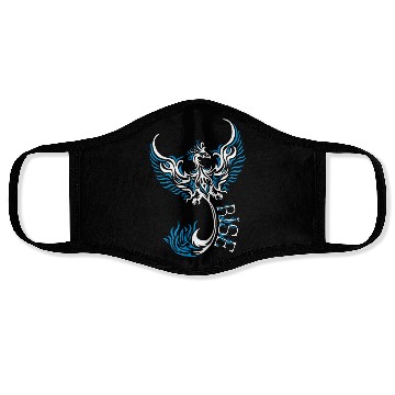 Discover PHOENIX Tattoo/Tribal art - White and Blue,, Face Masks