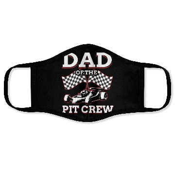 Discover Dad Of The Pit Crew Race Car Racing Face Masks