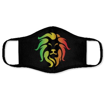 Discover Lion Rasta colored Lion Art Face Masks