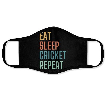 Discover Eat Sleep Cricket Repeat Face Masks