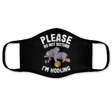 Discover Please Do Not Disturb Funny Bitcoin Koala Hodl BTC Face Masks