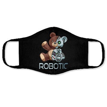 Discover Funny Bear Robot Robotic Cuddling Cyborg Face Masks