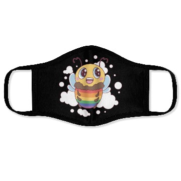 Discover LGBT BEE cute pride rainbow bee Face Masks