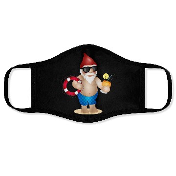 Discover Garden gnome with swimming trunks and lifebuoy Face Masks