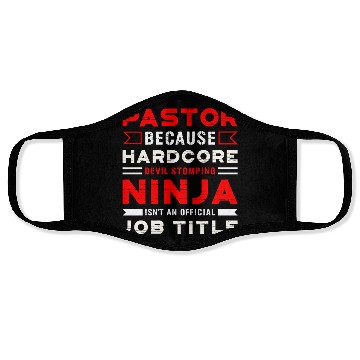 Discover Pastor Devil Stomping Ninja Official Job Title Face Masks