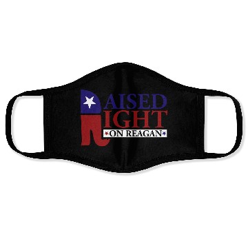 Discover Raised Right On Reagan 80'S Nostalgia Face Masks