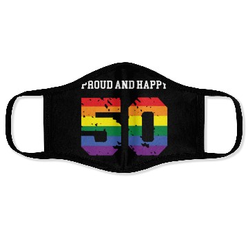 Discover 50th Birthday 50 BDay Birthdaygift LGBTQ Gays Gift Face Masks