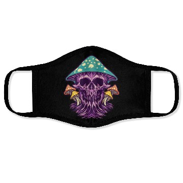 Discover Skull Mushroom Garden Face Masks