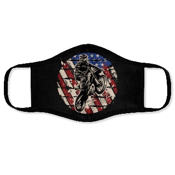 Discover Dirt Bike American Flag Face Masks