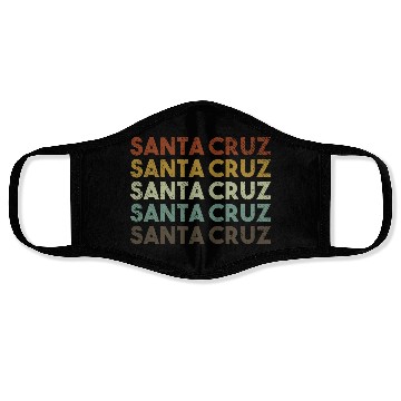 Discover Retro Santa Cruz California Face Masks
