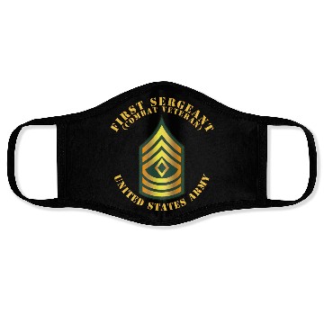 Discover Army First Sergeant 1SG Combat Veteran Face Masks