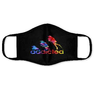 Discover Scuba diving addicted watercolor Face Masks