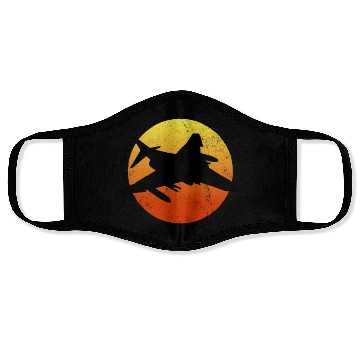 Discover F-4 Phantom Silhouette Retro Sunset Military Jetf4 Face Masks