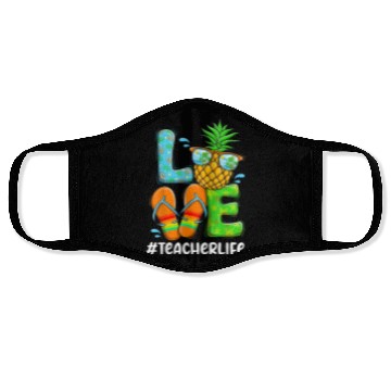 Discover Summer Love Teacher life Love Pineapple Face Masks