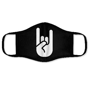 Discover Heavy metal rock hand icon 02 Face Masks
