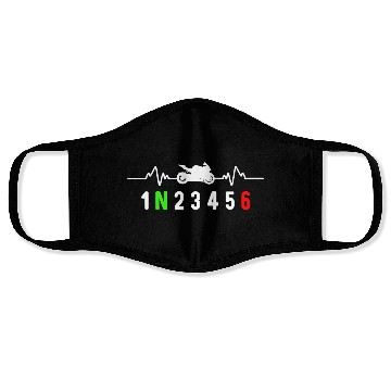Discover Motorcycle gear shift racing biker heartbeat Face Masks