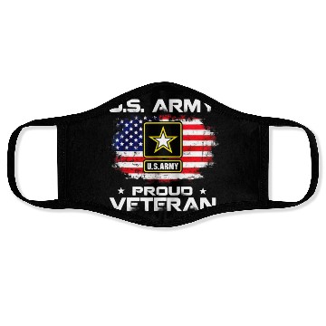 Discover US Army Proud Veteran With American Flag Gift Face Masks