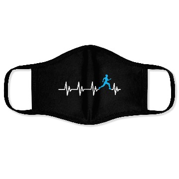 Discover Runner Heartbeat Athletic Funny Running Face Masks