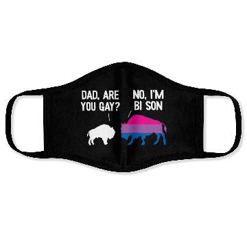 Discover Dad Are You Gay Bison Bisexual Funny Bi Pride Face Masks